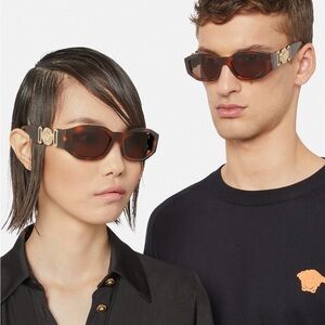 Versace Brown Tortoiseshell Medusa Biggie Sunglasses